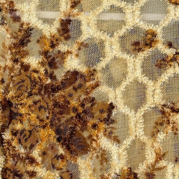 Vintage F.L. Malik Button Up Top Womens Size XL Honey Comb Shag Collar USA RARE - Picture 6 of 7